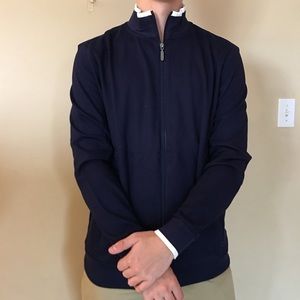 Men's Navy Blue Full-Zip Shirt Size M